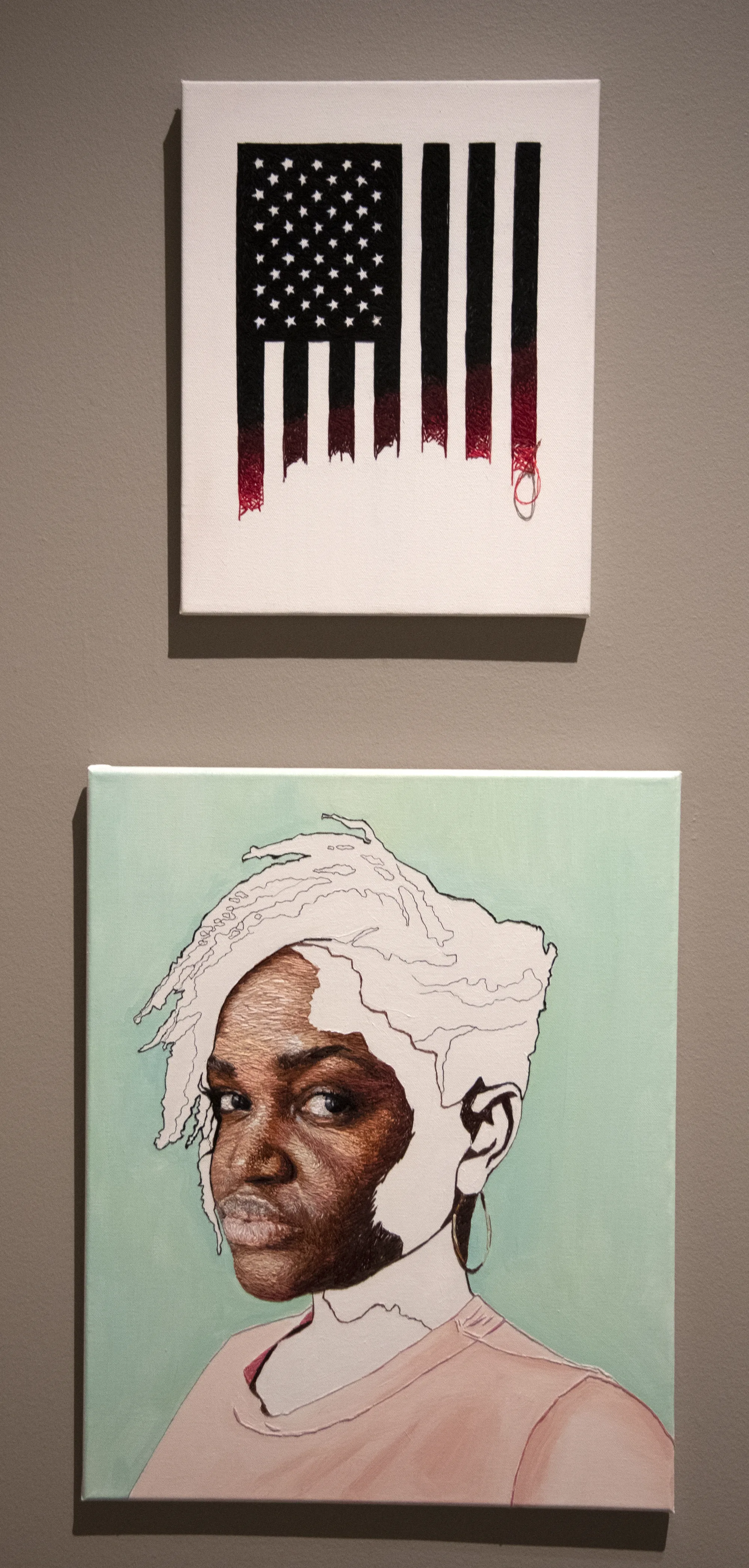 Top: Nneka Jones' 'The New American Revolution, 2020,' commissioned by Time magazine in August 2020. Bottom: 'Destroy the Myth,' a self-portrait by Jones.